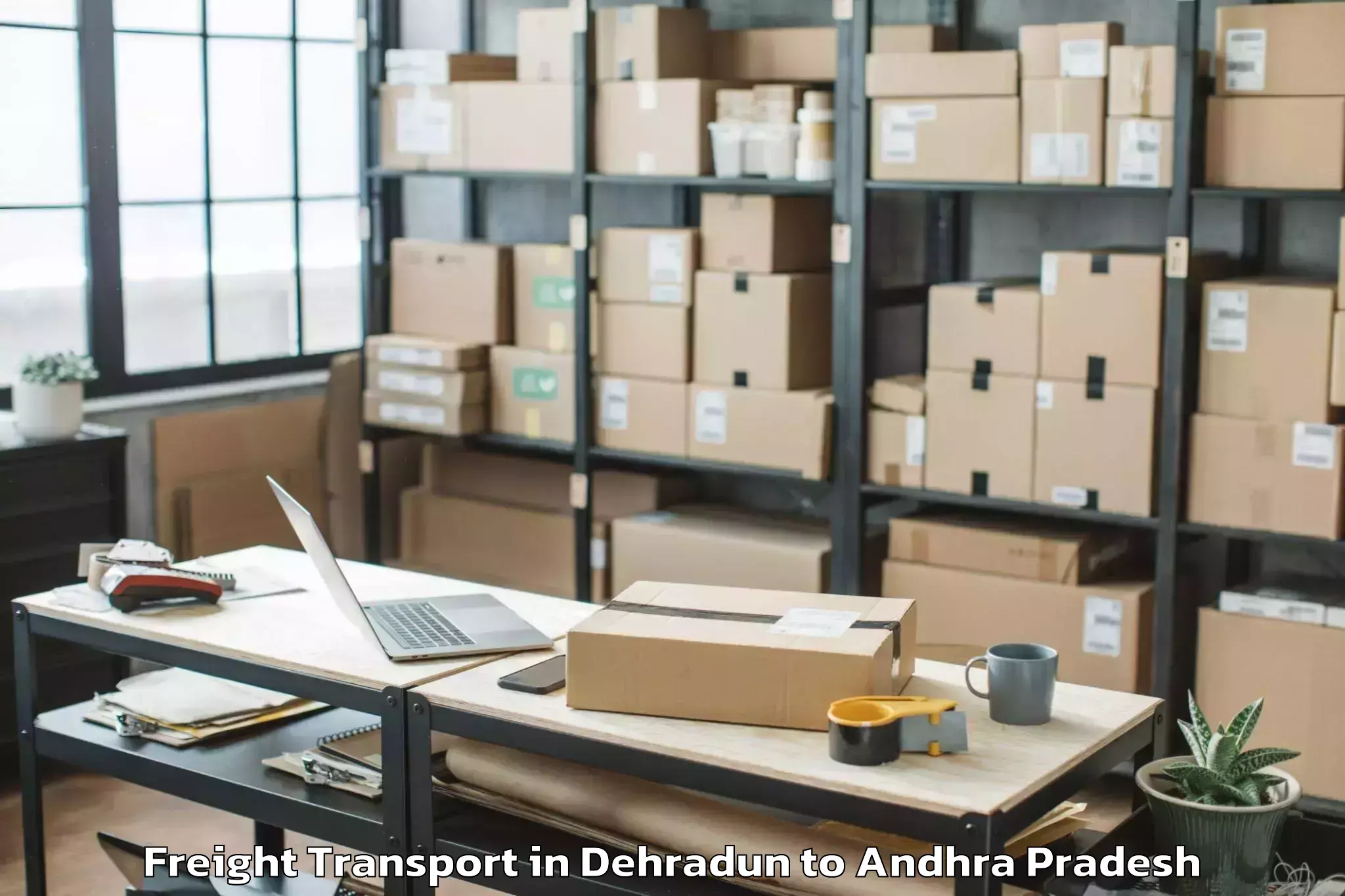 Book Dehradun to Lingapalem Freight Transport